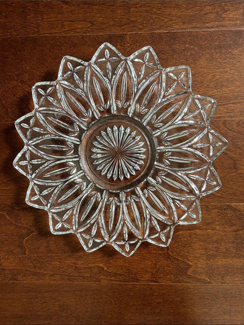 Vintage Clear Floral Pressed Glass Serving Platter, Versatile and Adorable